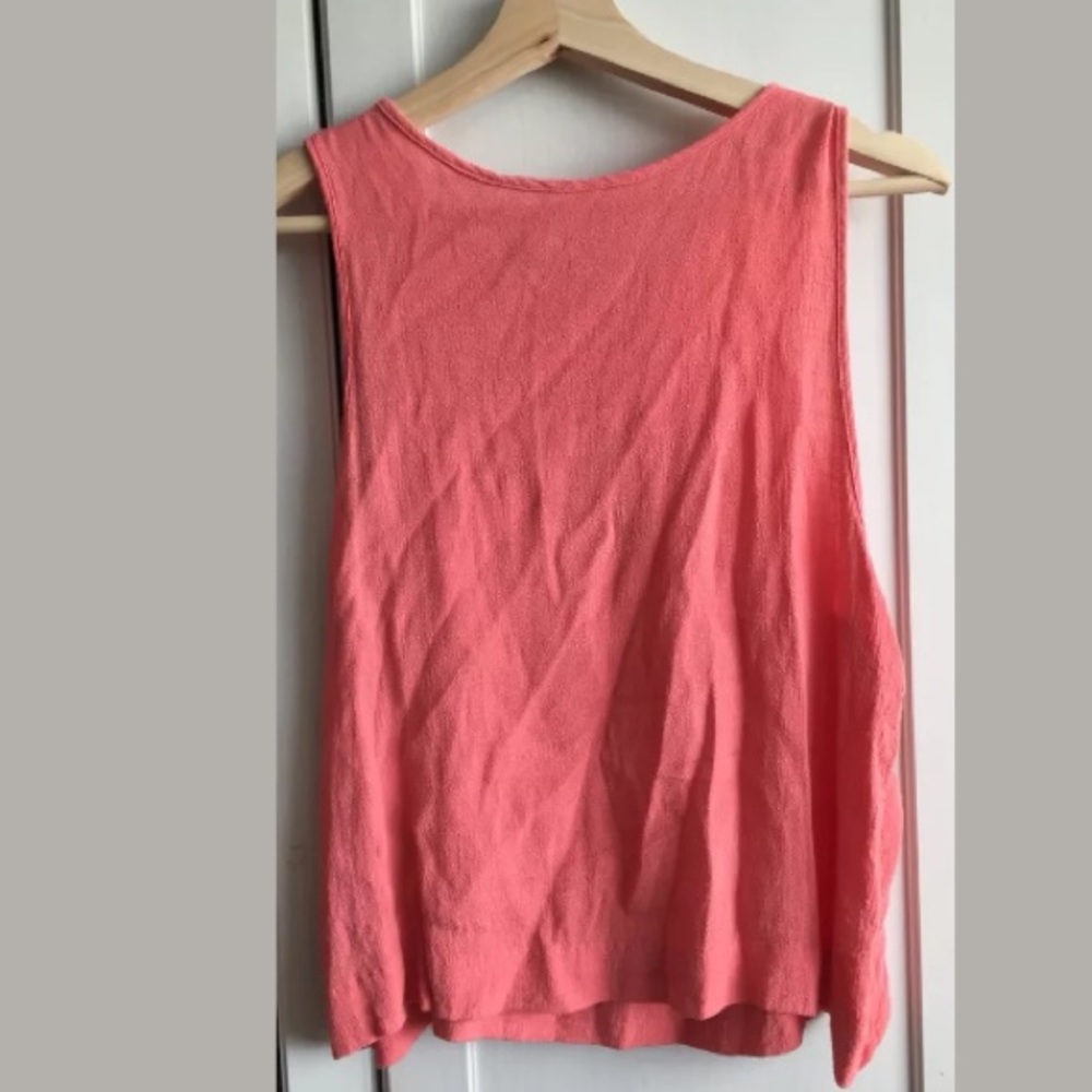 Free People Sleeveless Coral Keyhole Top - Picture 2 of 3